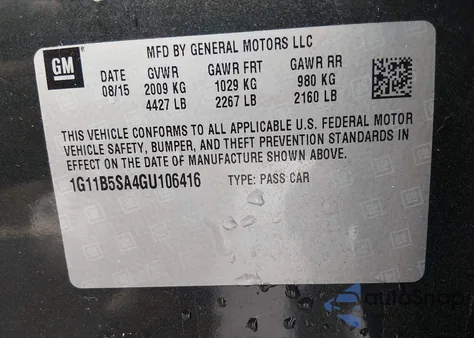 2016 Chevrolet Malibu Limited Ls from USA, damaged, VIN 1G11B5SA4GU106416